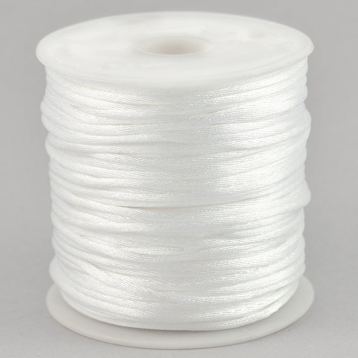Satin cord, white, 1.5mm