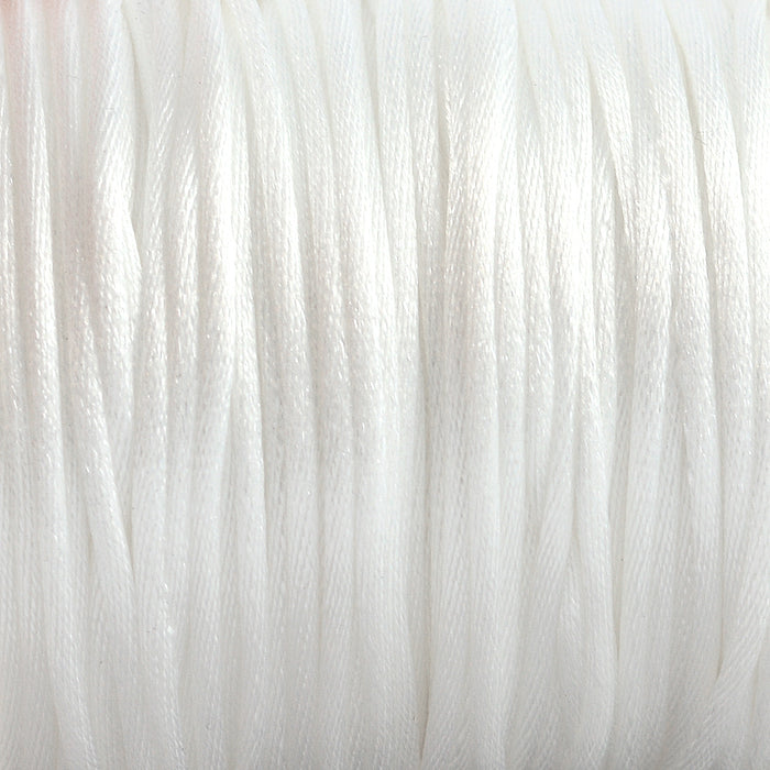 Satin cord, white, 1.5mm