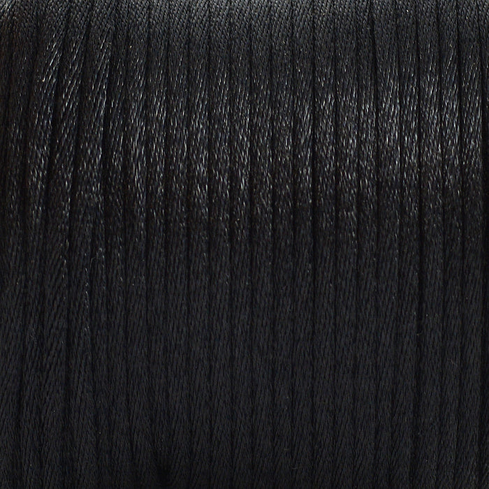 Satin cord, black, 1.5mm