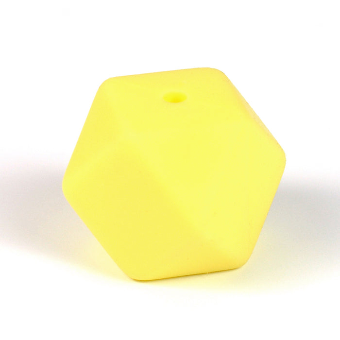 Angular silicone bead, pastel yellow, 18mm