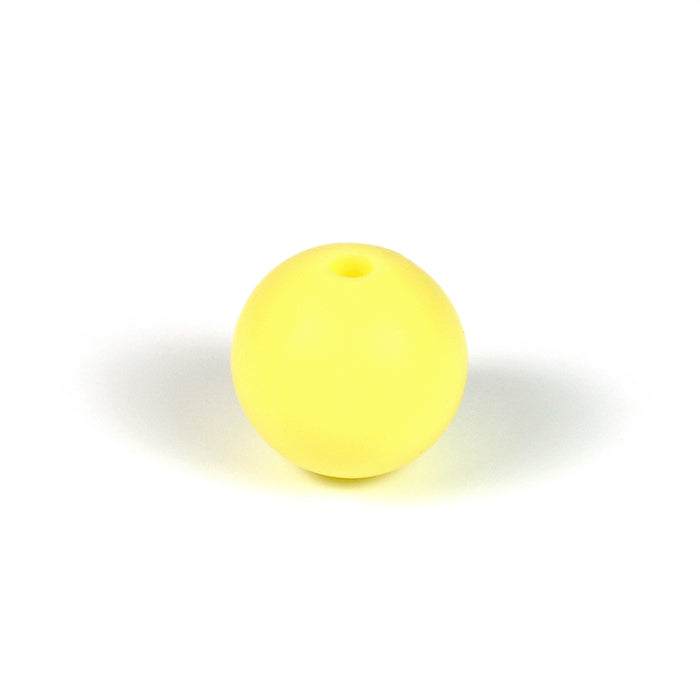 Silicone beads, pastel yellow, 12mm