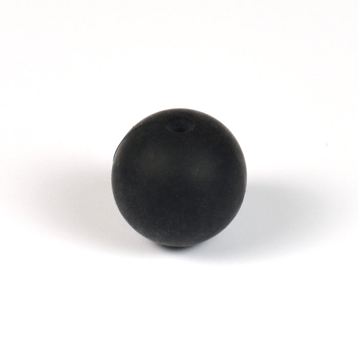 Silicone beads, black, 12mm