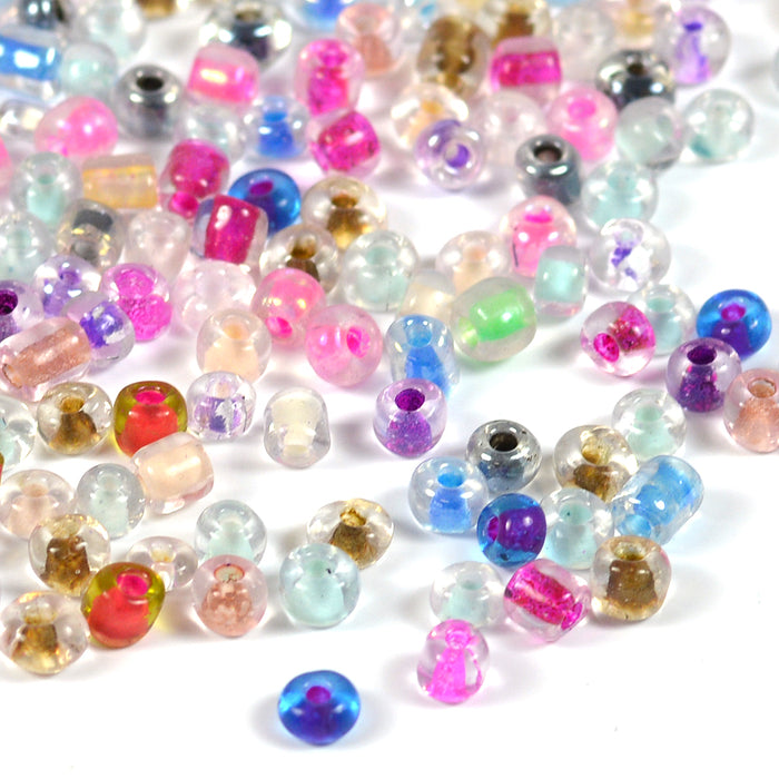 Seed Beads, 4mm, color inside mix, 30g