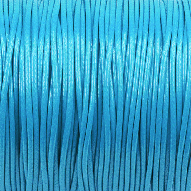 Waxed polyester cord, sky blue, 1.5mm