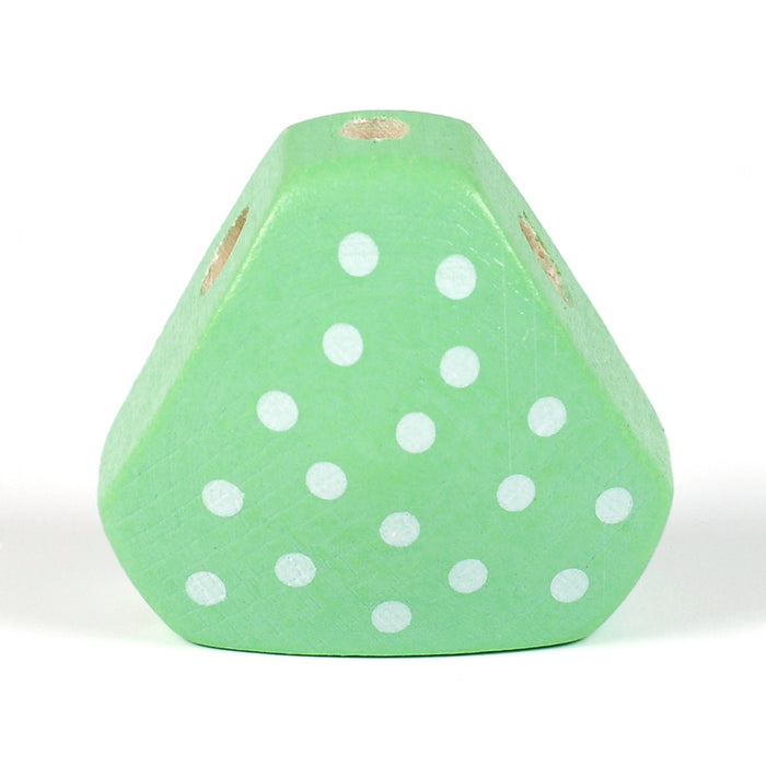 Triangular wooden body, mint with dots