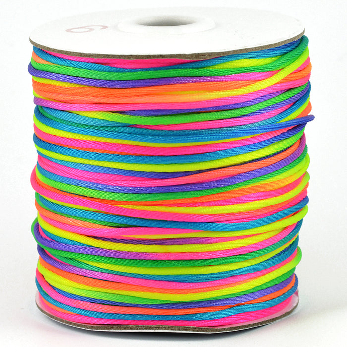 Satin cord, rainbow, 1.5mm, 5m