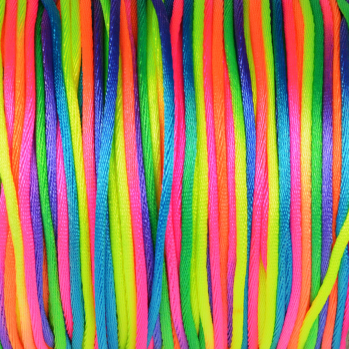 Satin cord, rainbow, 1.5mm, 5m