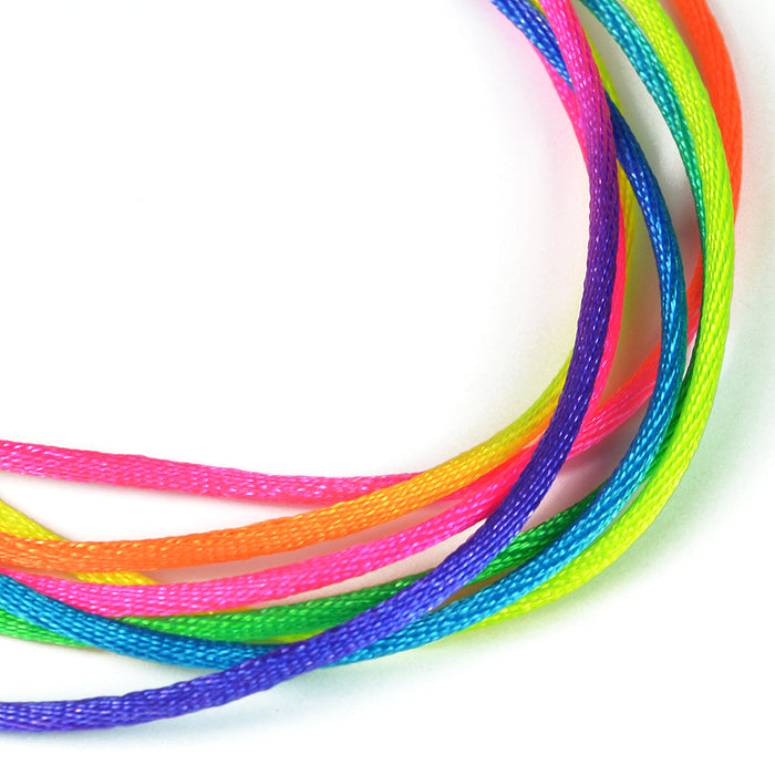 Satin cord, rainbow, 1.5mm, 5m