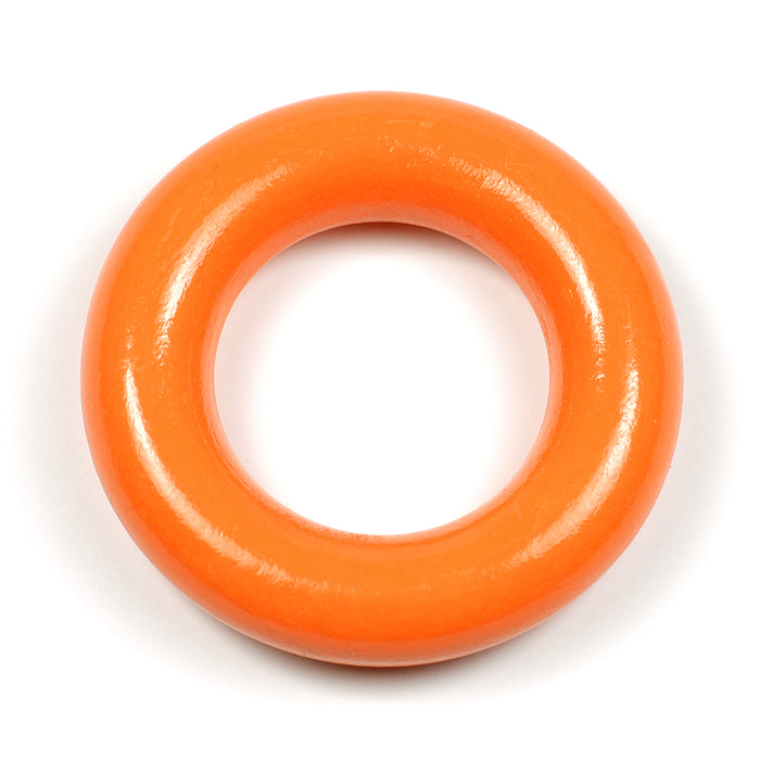 Small wooden ring without holes, orange