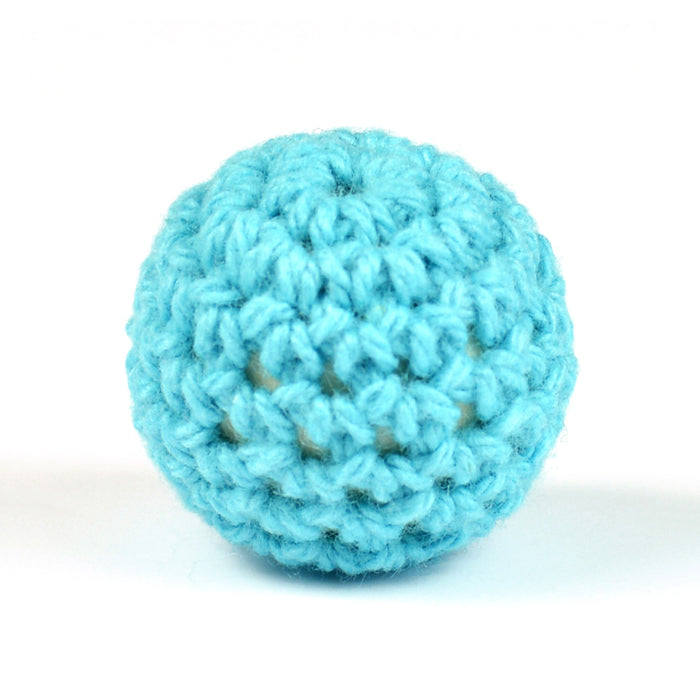 Crocheted bead, turquoise, 20mm