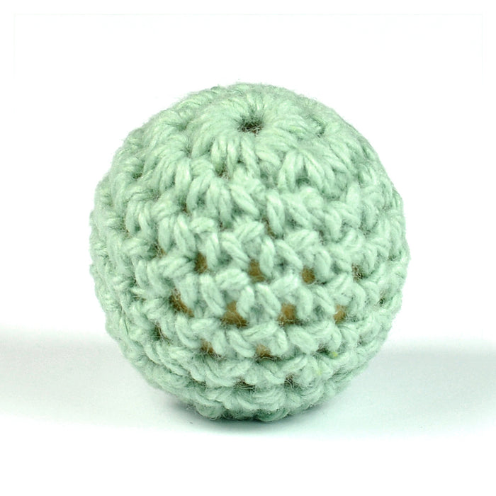 Crocheted bead, mint, 20mm