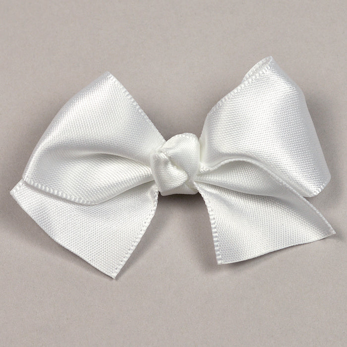 Bow of silk ribbon, 55mm, white