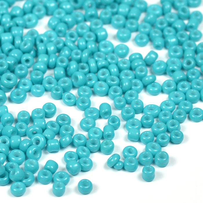 Seed Beads, 2mm, opak turkos, 30g