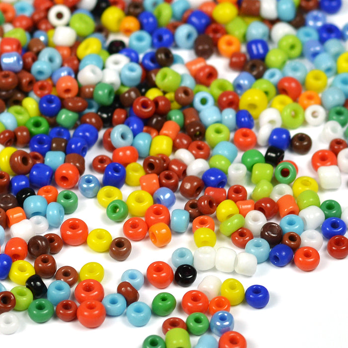 Seed Beads, 2mm, opak mix, 30g