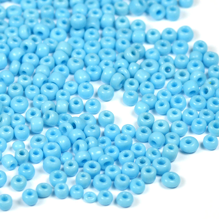 Seed Beads, 2mm, opak ljusblå, 30g