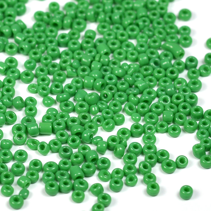 Seed Beads, 2mm, opak grön, 30g