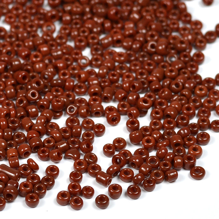 Seed Beads, 2mm, opaque brown, 30g