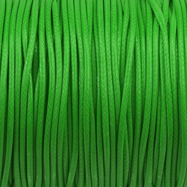 Waxed polyester cord, light green, 1.5mm, 5m