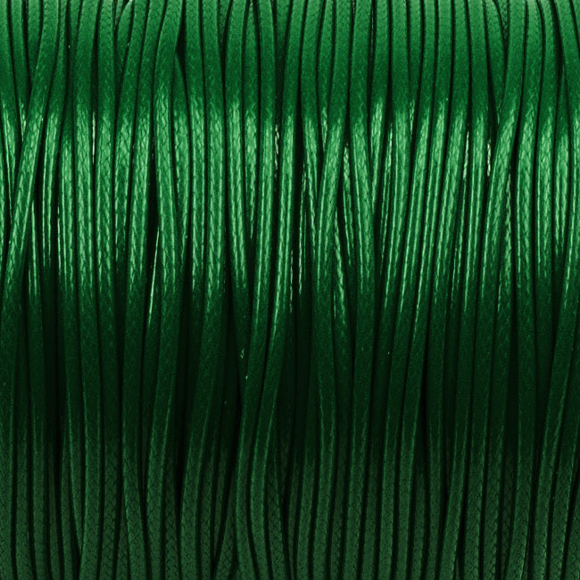 Waxed polyester cord, dark green, 1.5mm, 5m