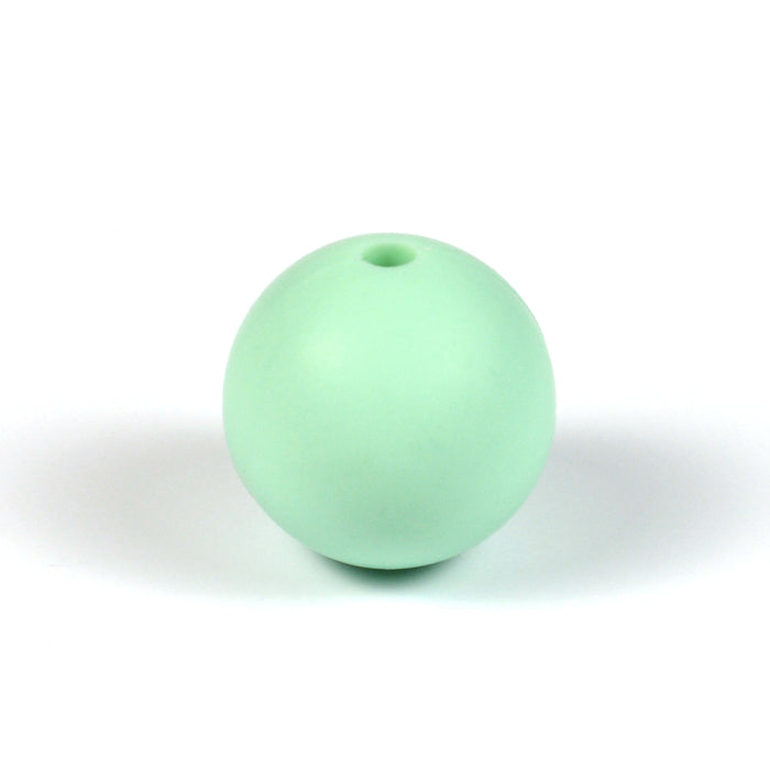 Silicone beads, mint, 15mm