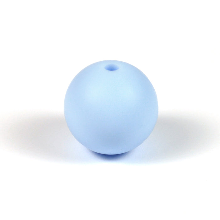 Silicone beads, light blue, 15mm