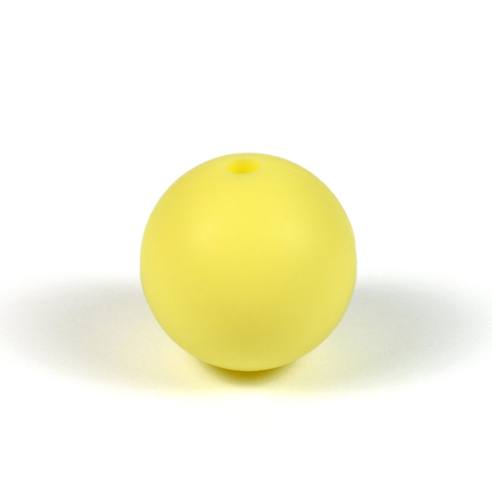 Silicone beads, pastel yellow, 15mm