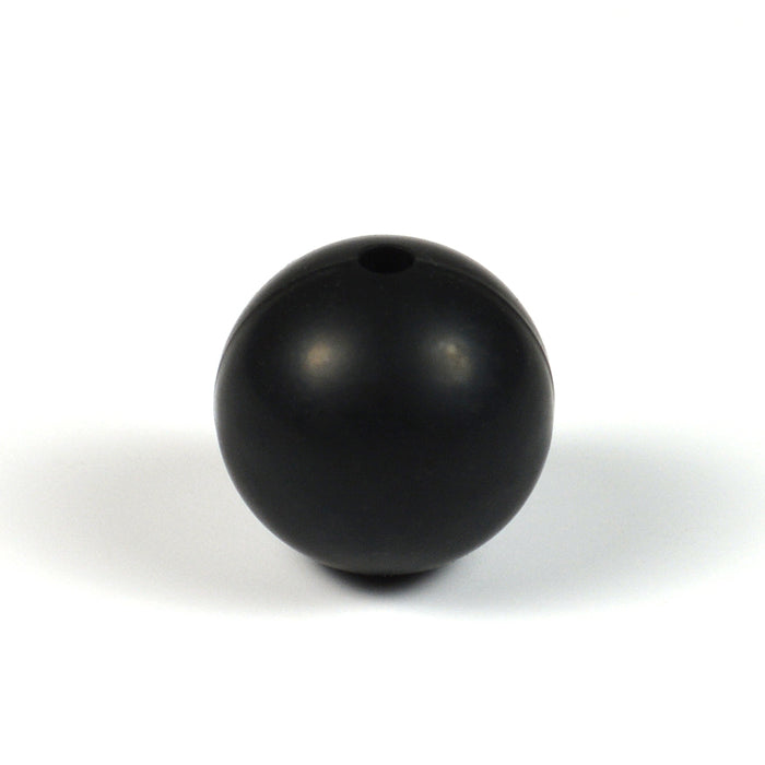 Silicone beads, black, 15mm