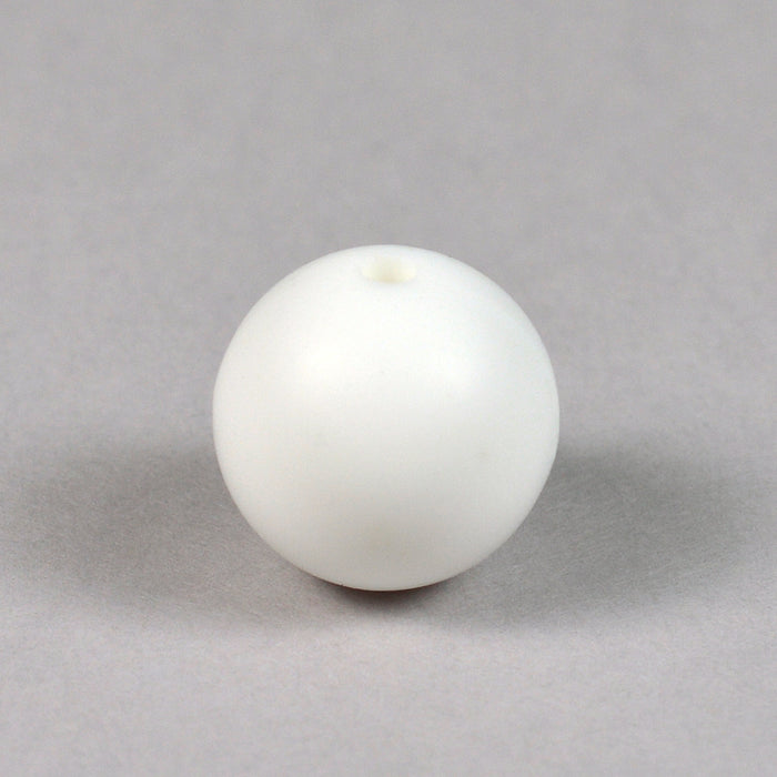 Silicone beads, white, 15mm