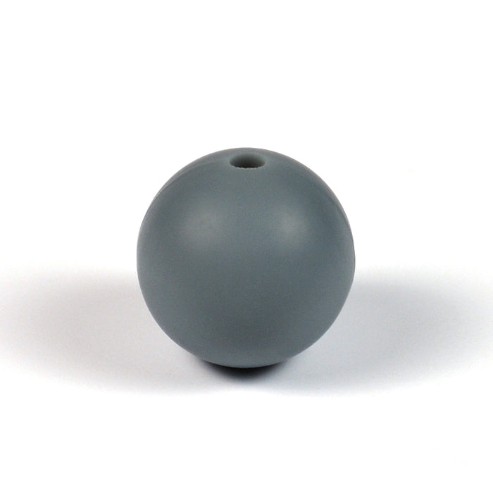 Silicone beads, dark grey, 15mm