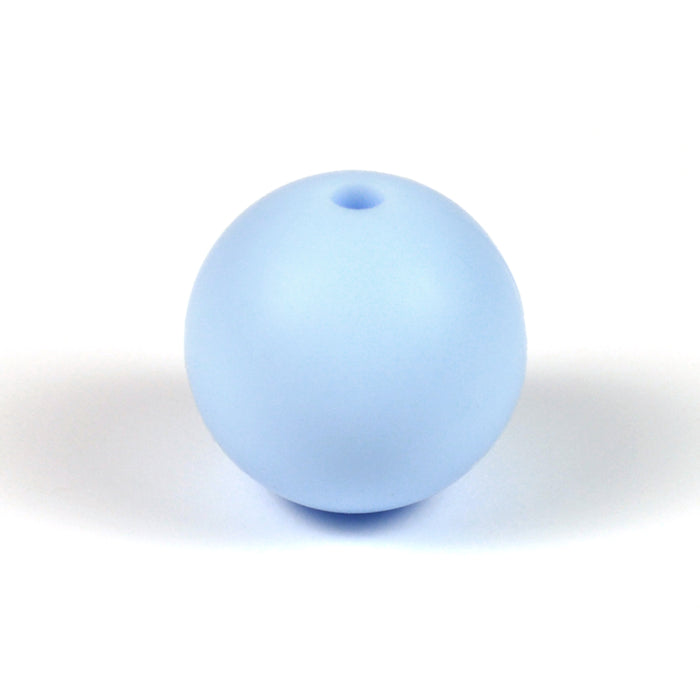 Silicone beads, light blue, 19mm