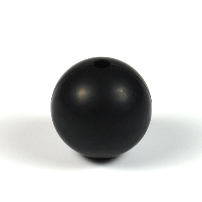Silicone beads, black, 19mm
