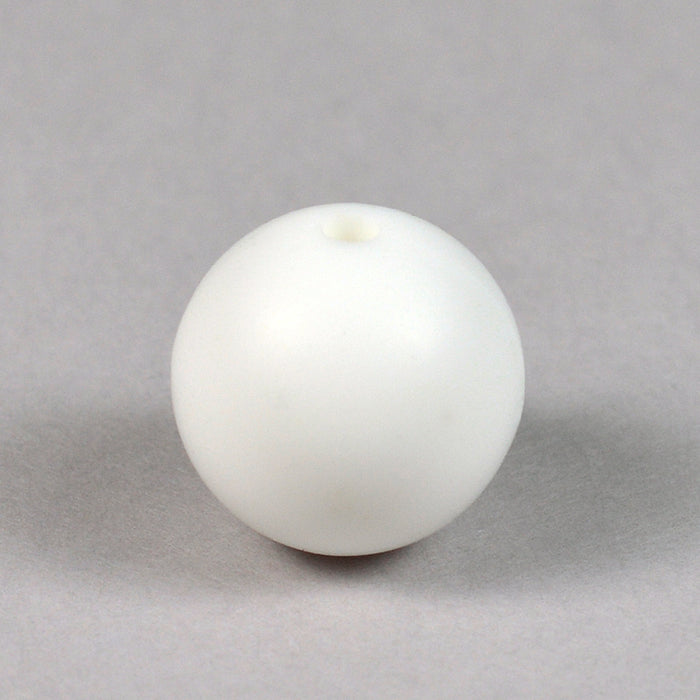 Silicone beads, white, 19mm