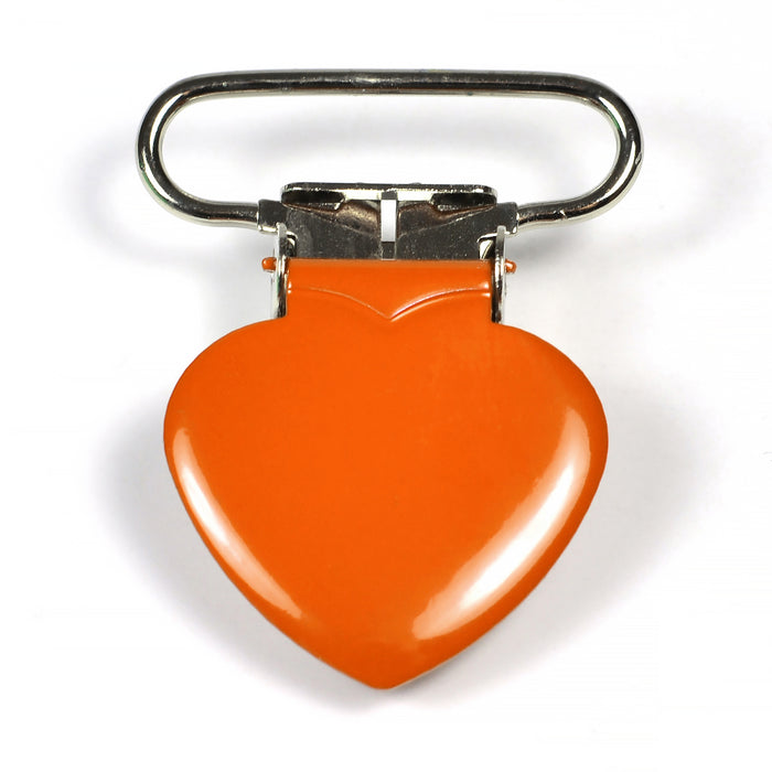 Metallclips, hjärta, orange