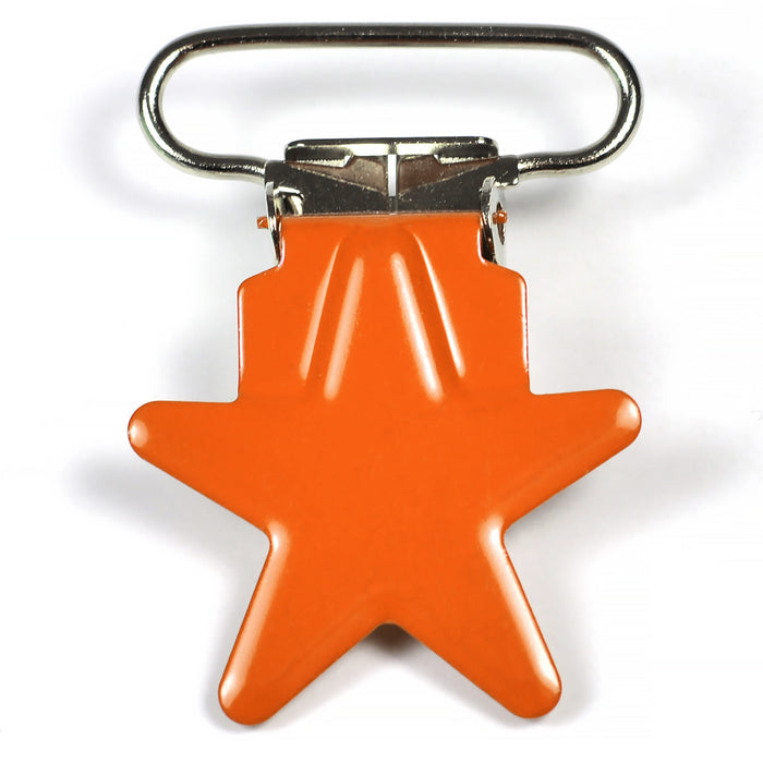 Metal clip, star, orange