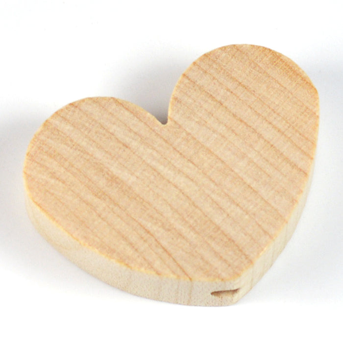 Motif bead in wood, large heart