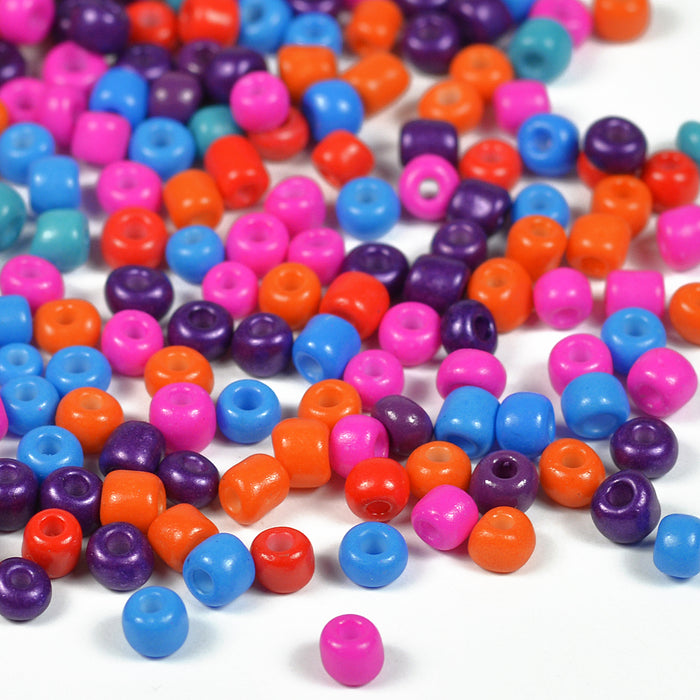 Seed Beads, 4mm, happy mix, 30g