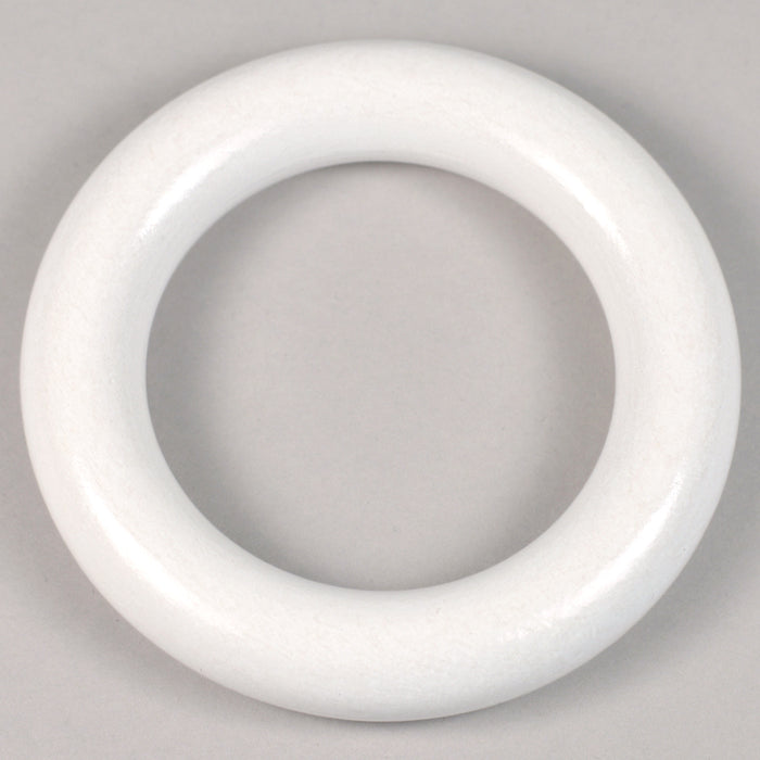 Large wooden ring without holes, white
