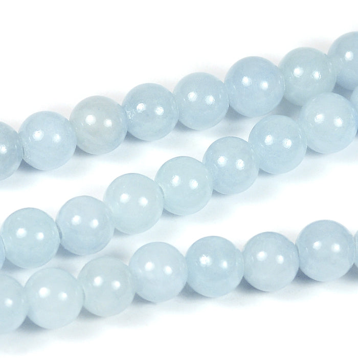 Jade pärlor, isblå, 6mm