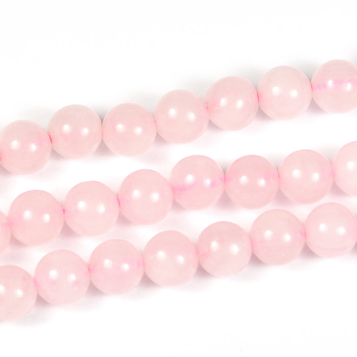 Rose quartz beads, 6mm