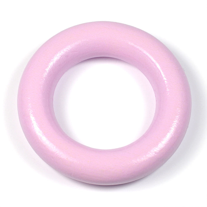 Between wooden ring without holes, light pink