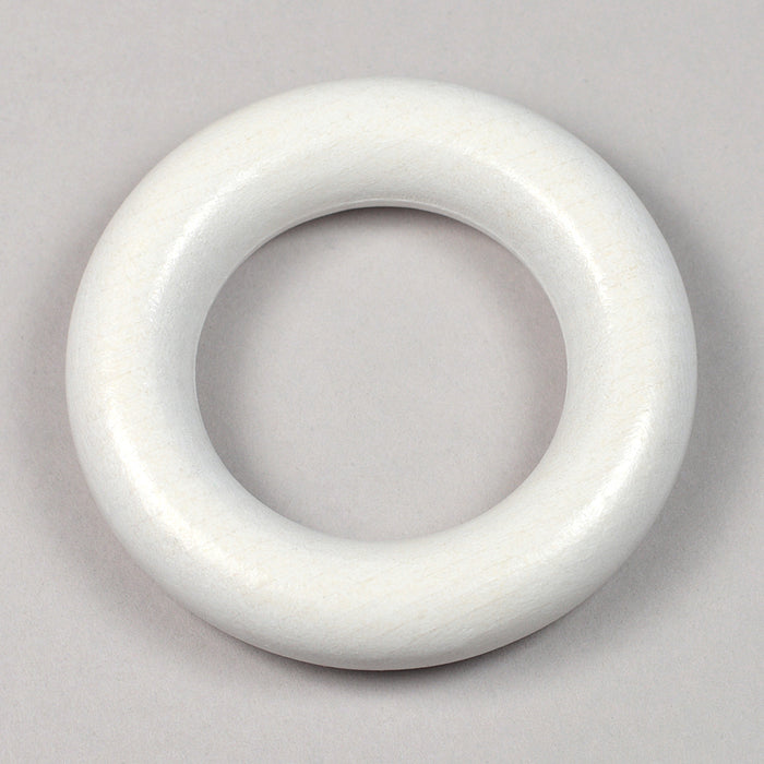 Middle wooden ring without holes, white