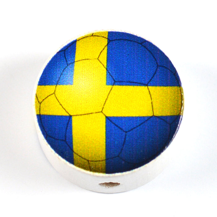 Motif bead in wood, football "Sweden"