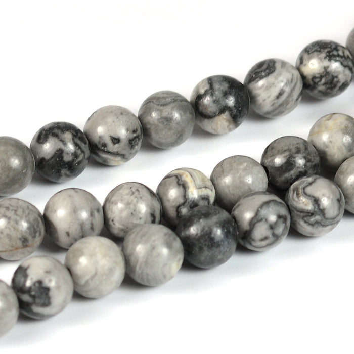 Netstone pärlor, grå, 6mm