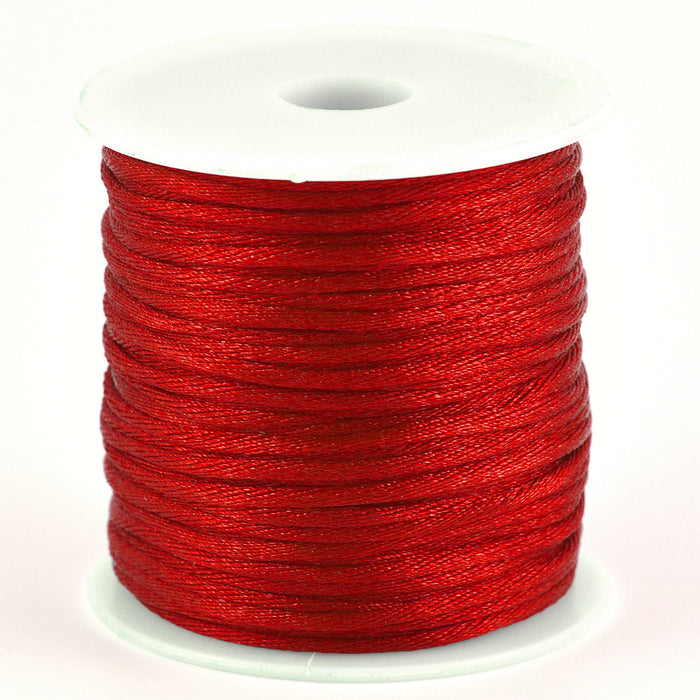 Satin cord, red, 1.5mm