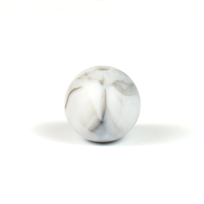 Silikonpärlor, marmor, 12mm