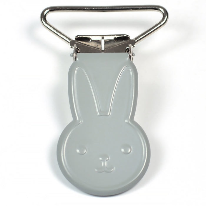 Metal clip, rabbit, grey