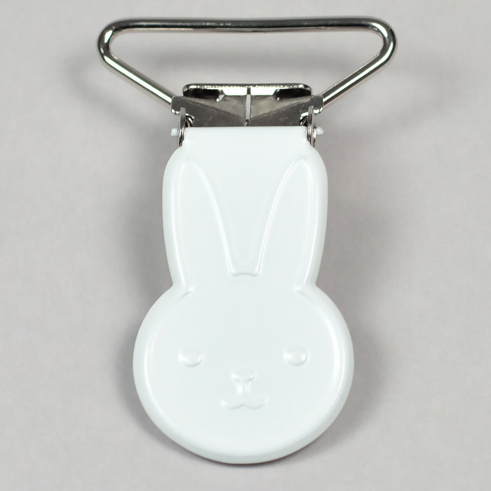 Metal clip, rabbit, white