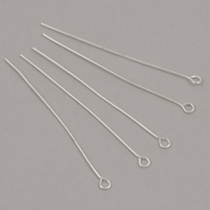 Loop pins, silver, 50mm, 50pcs