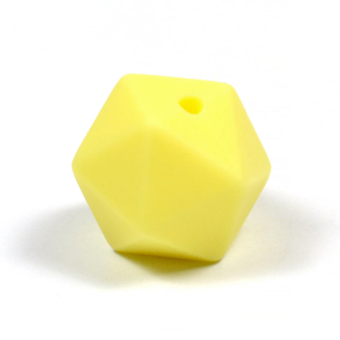 Angular silicone bead, pastel yellow, 16mm