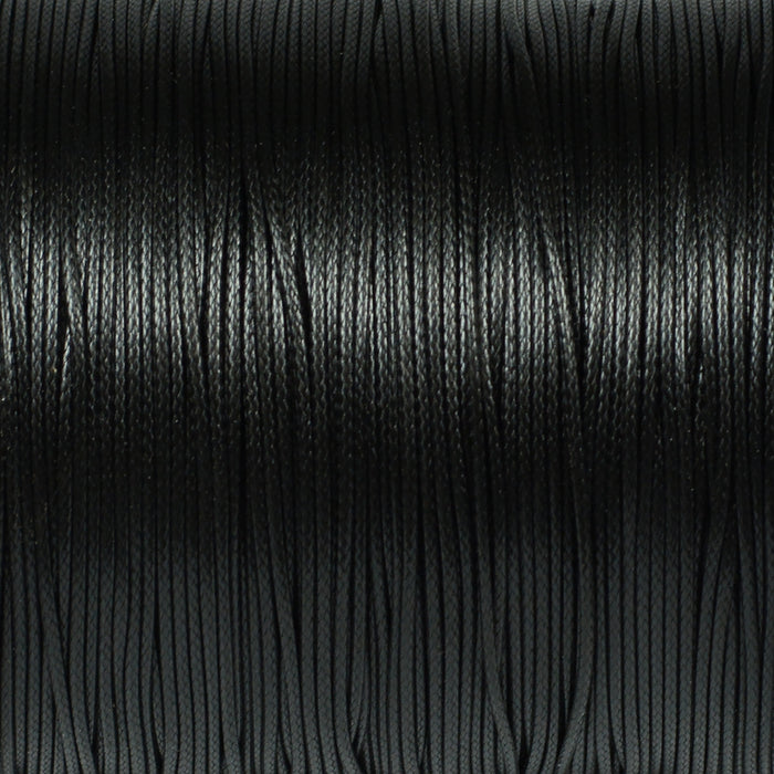 Vaxat polyestersnöre, svart, 0,6mm, 10m